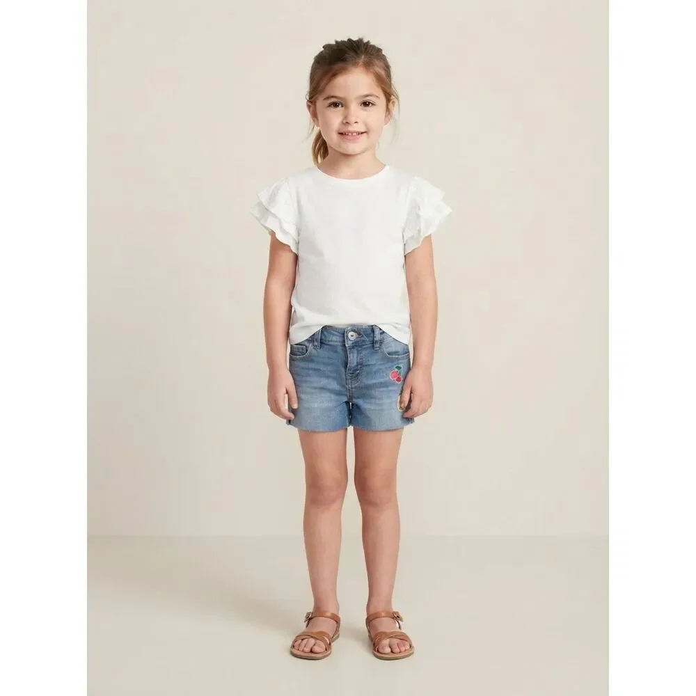 OshKosh B'gosh Embroidered Fruit Denim Shorts Size 5T